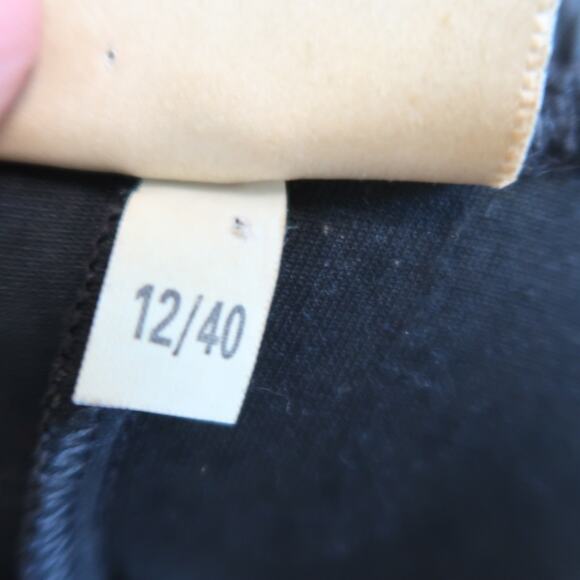 Vintage 90s Lagenes Black Velvet Midi Cocktail Dress Beaded Fringe Choker M - Picture 6 of 6